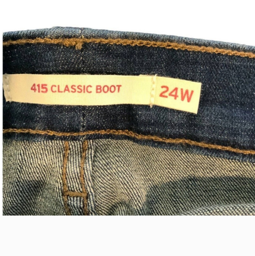 🆕Levi's 415 Women's Jeans Plus Size 24W Long Classic Bootcut Dark Wash Denim - Picture 10 of 15